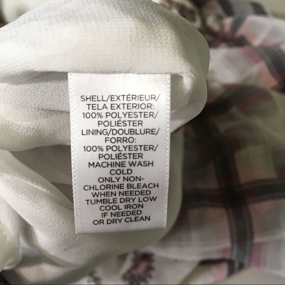 ANN TAYLOR LOFT BOHO MULTI MEDIA PAISLEY PLAID OFF SHOULDER CHIFFON BLOUSE TOP S - Picture 10 of 14